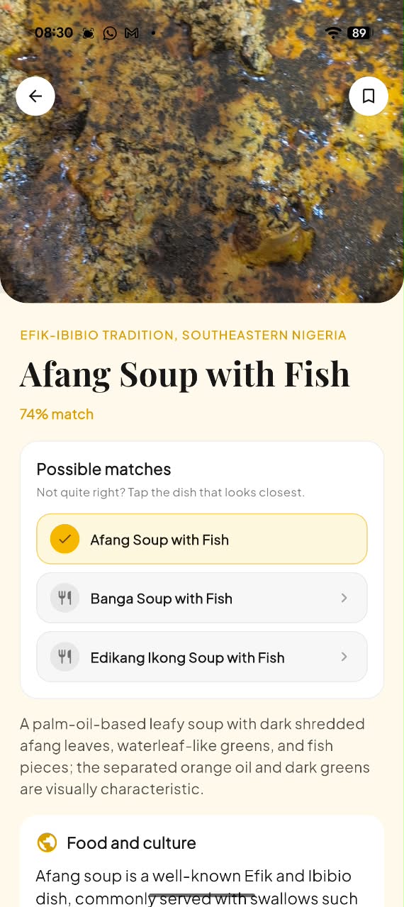 Afang soup result